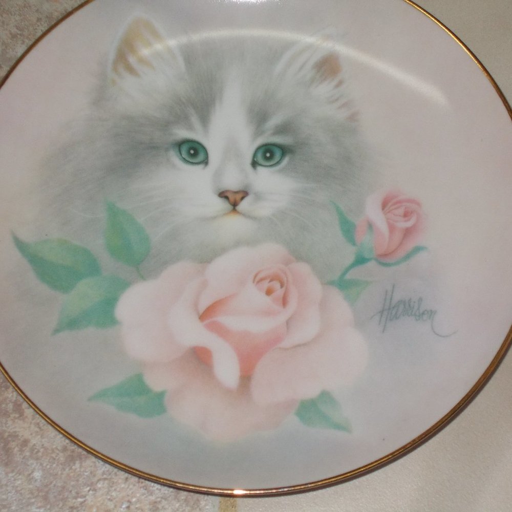 "Blushing Beauties" Petals and Purrs by Bob Harrison #1842 H, 1988 - Picture 1 of 5